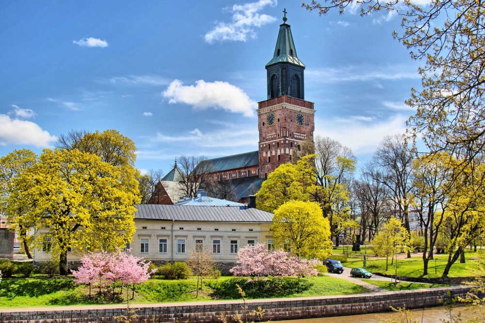 Turku Cathedral by River Aurajoki-copyright Timo Oksanen-Visit Finland