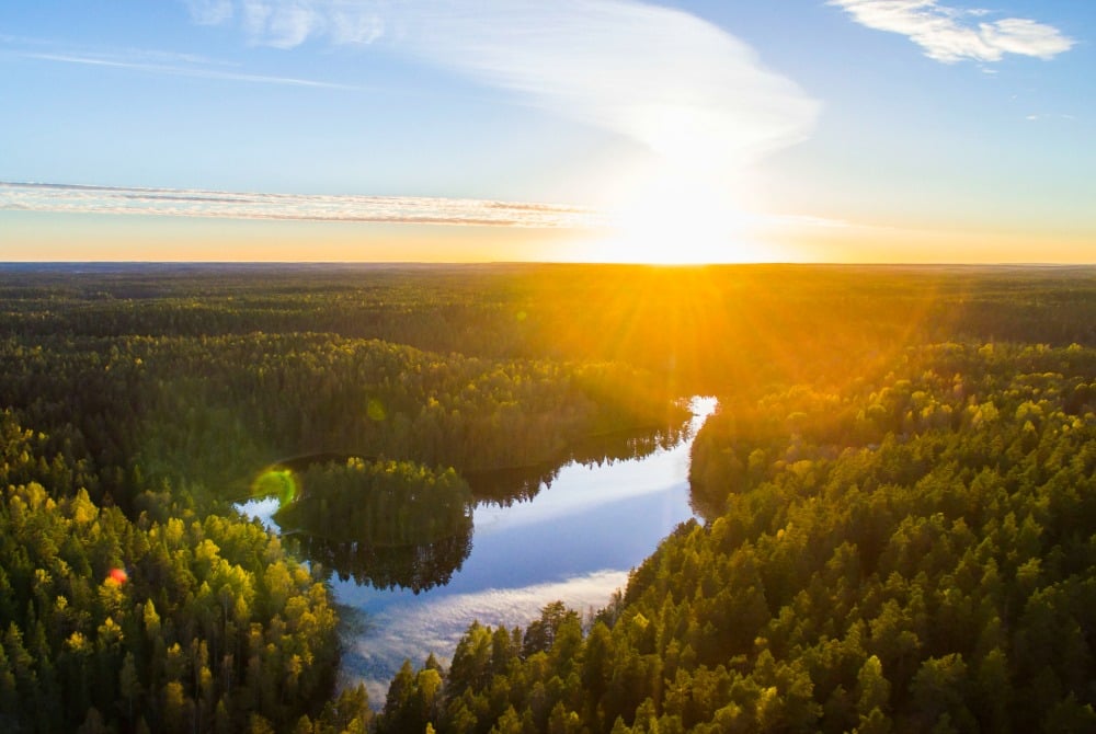 Espoo-Luftaufnahme-Seenlandschaft