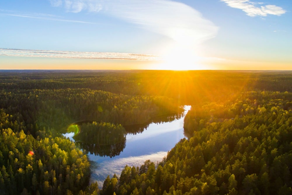 Espoo-Luftaufnahme-Seenlandschaft