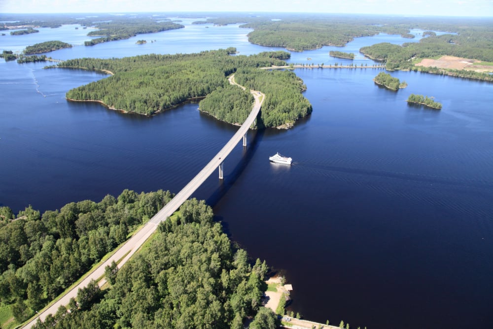 Saimaa lakeland aerial view