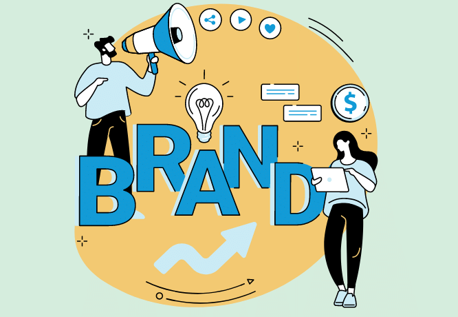 Brand Building Abstract Concept Vector Illustration.@666x460