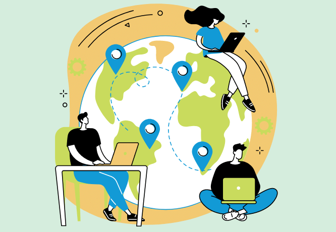 Outsourcing Abstract Concept Vector Illustration.@Visual Generation