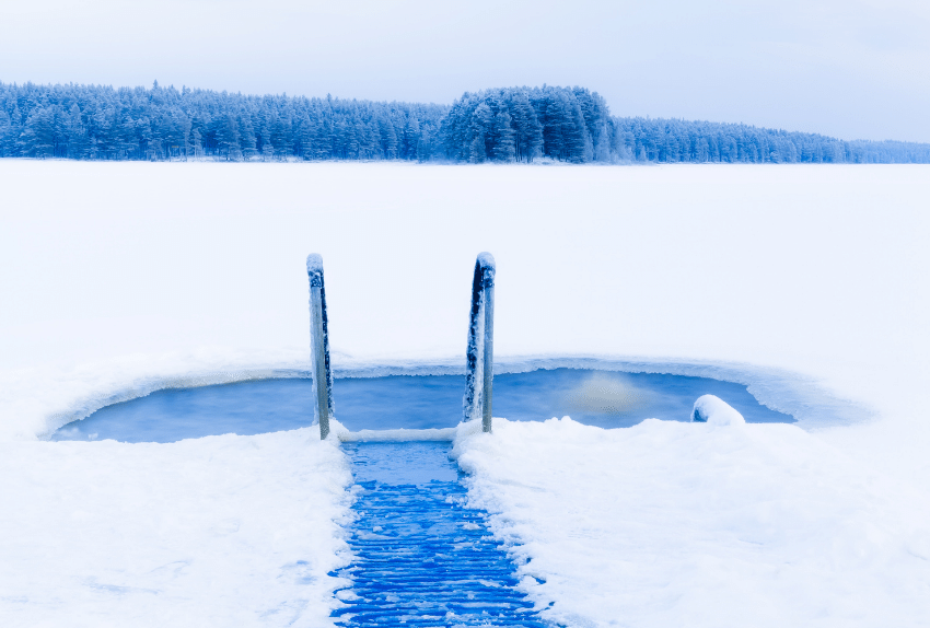 Ice swimming place from Kuhmo, Finland.@Ville Heikkinen