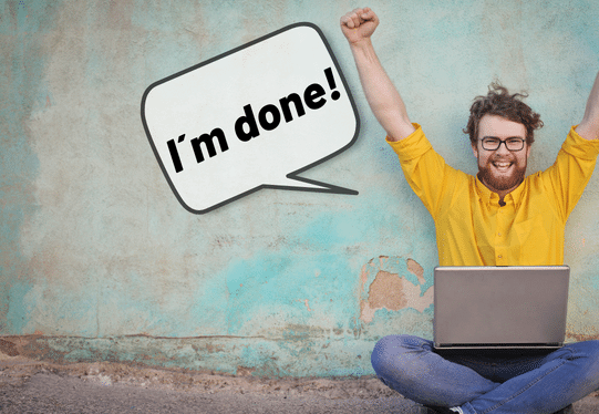 Man sitting on the ground and being happy since the work is done-Bowie15- 850x574px