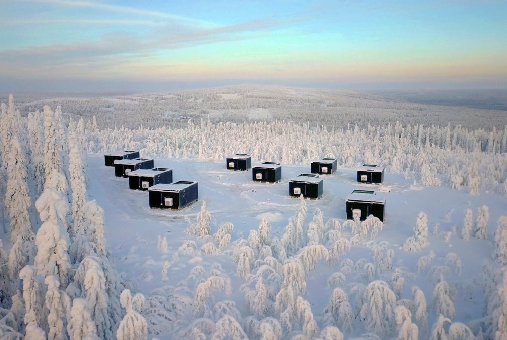 Ukkohalla-Blick auf Sky Cabins