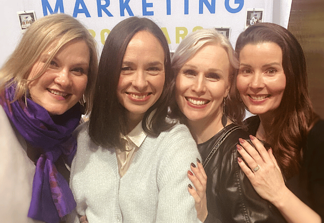 NordicMarketing tiimi: Pia, Liisa, Suvi ja Greta Matkamessuilla 2024. 