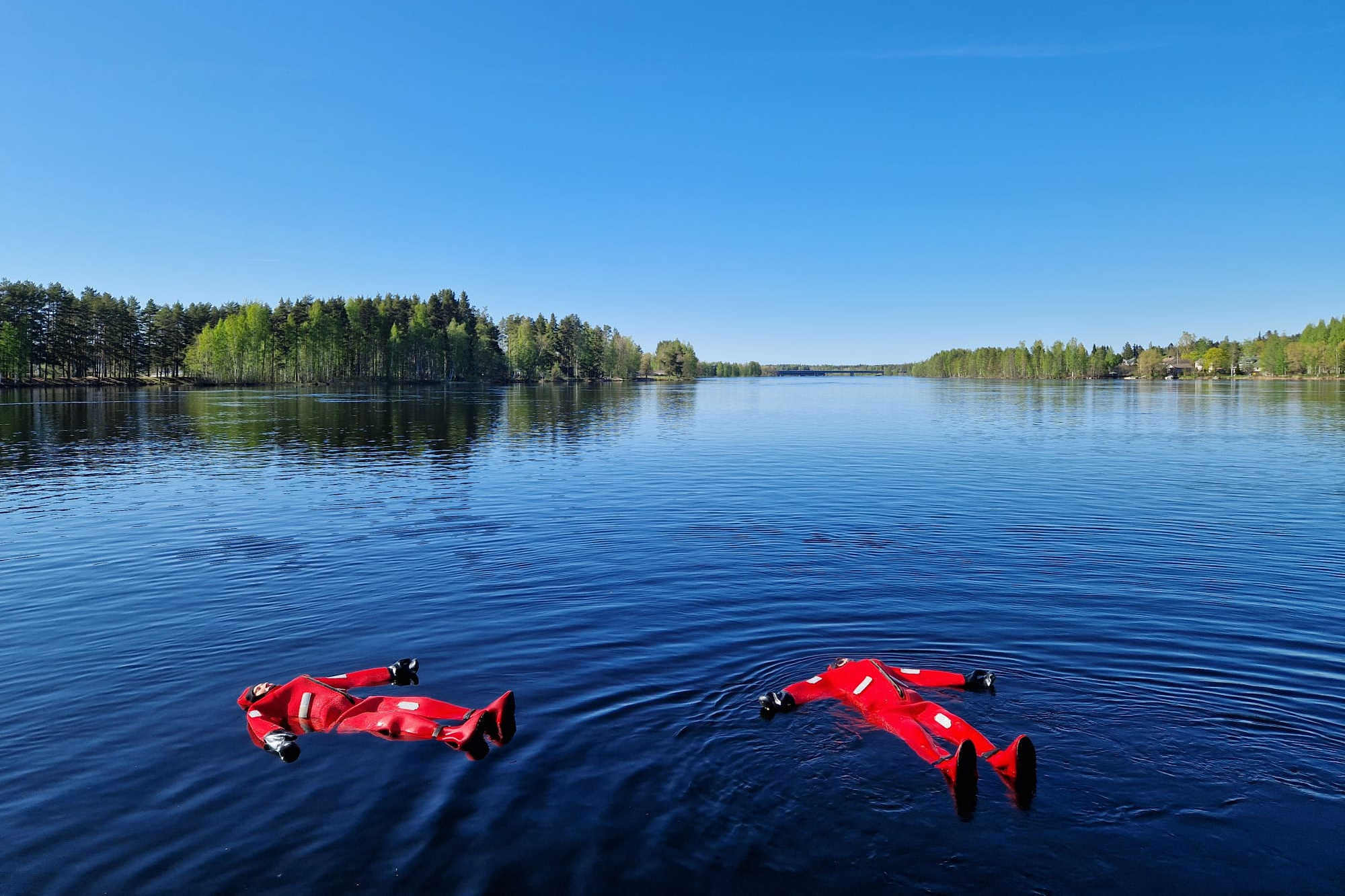 Floating in Lake Saimaa