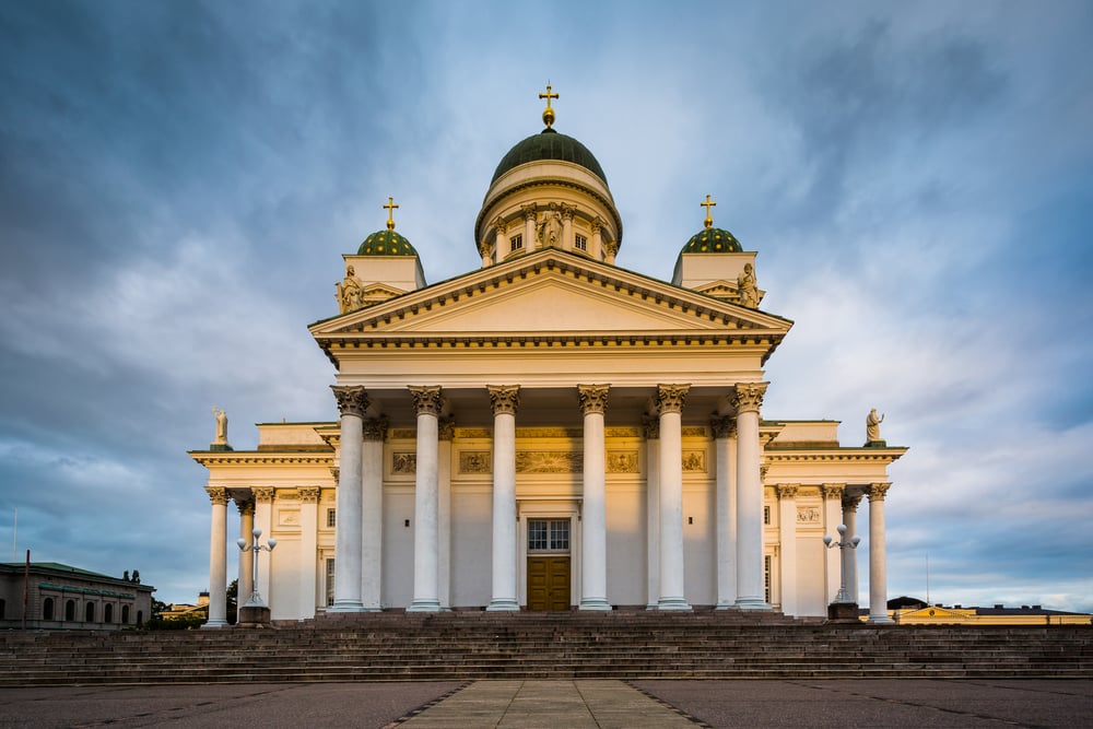 The Helsinki Cathedral, in Helsinki, Finland.
