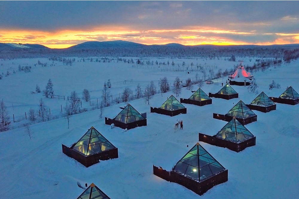 Hullu Poro-Blick auf Aurora Pyramiden