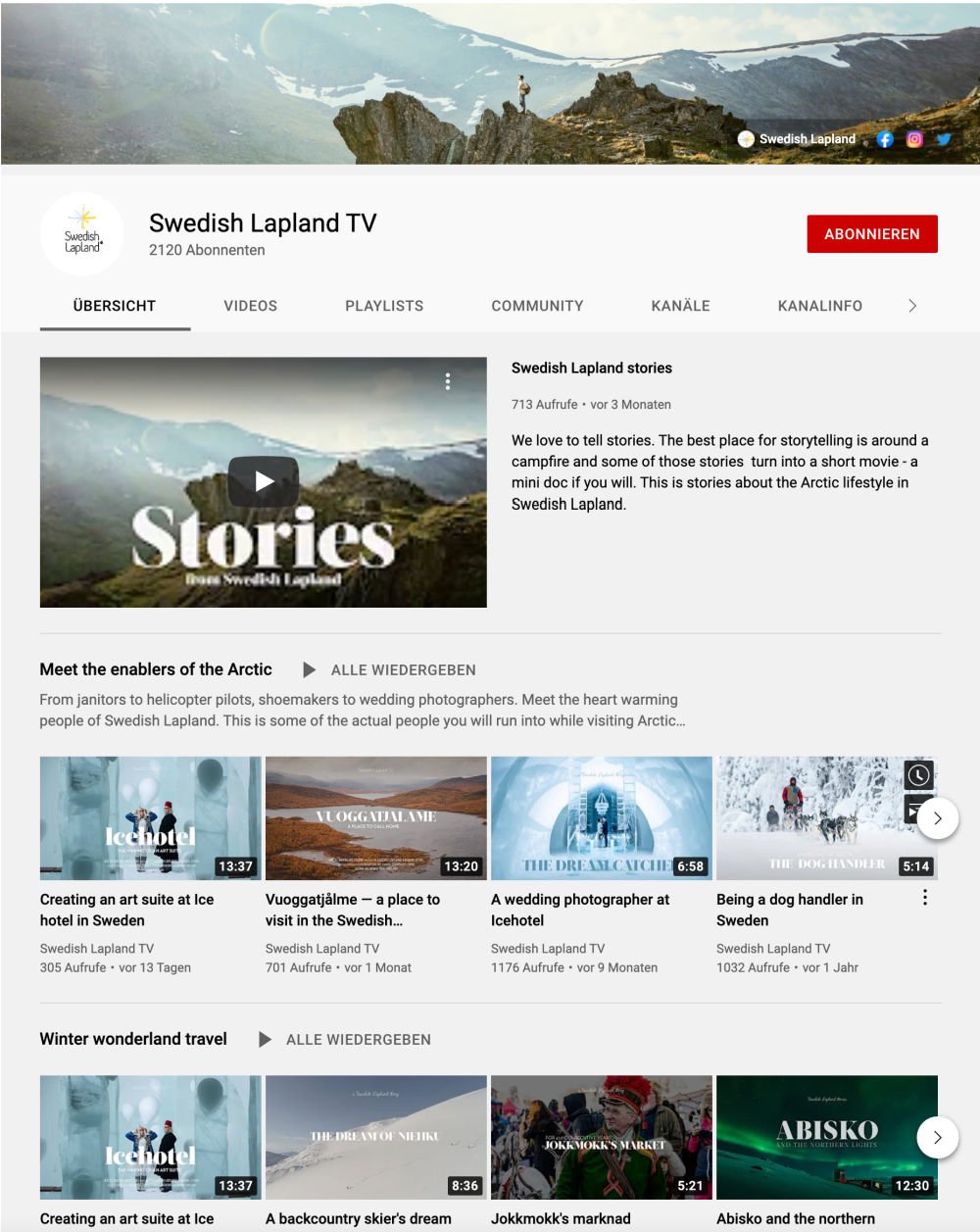 Swedish Lapland-YouTube Channel